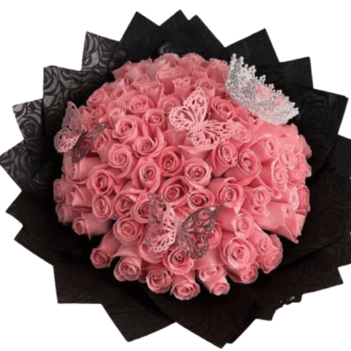 Rosas rosadas Bouquet coquette - Imagen de 1