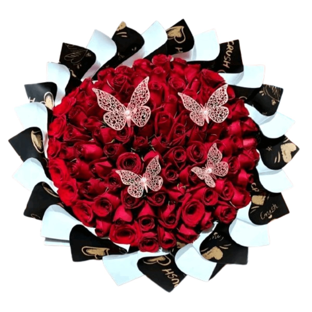 Corazon-en-Flor.png 70 rosas rojas Amor y mariposas - Imagen de 1