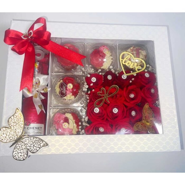 Rosas cupcake y vino Mariposas y Dulzura - Imagen de 2