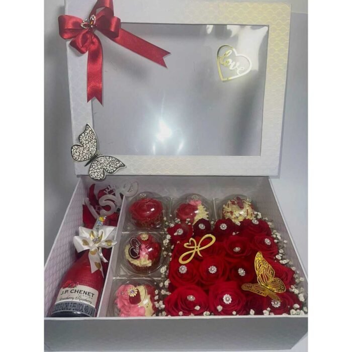 Rosas cupcake y vino Mariposas y Dulzura - Imagen de 1