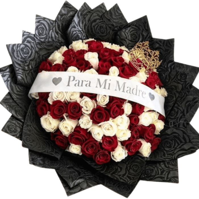 Rosas rojas y blancas Reina de Corazones - Imagen de 1