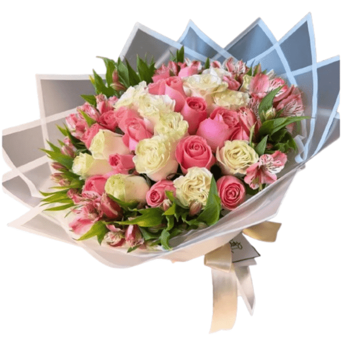 Rosas blancas y rosadas Rocio de Amor - Imagen de 1