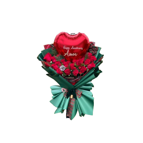 Ramo Navideño de Rosas Rojas Elegance