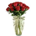 12 Rosas en Florero de Cristal - Imagen de 2
