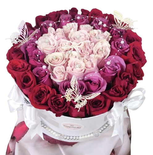 Caja de Rosas en Degradé – Diseño Premium